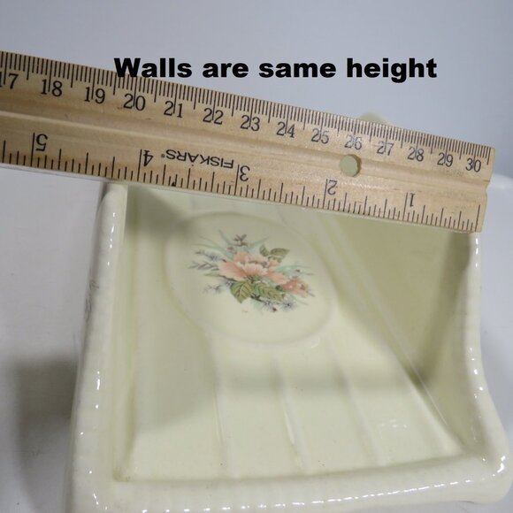 Vintage VB Athena Tray Soap dish Porcelain 50s 8" x 5" Floral OR hot glue stand - Picture 5 of 8